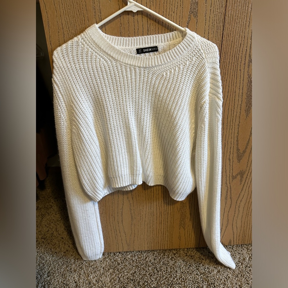 White cropped sweater